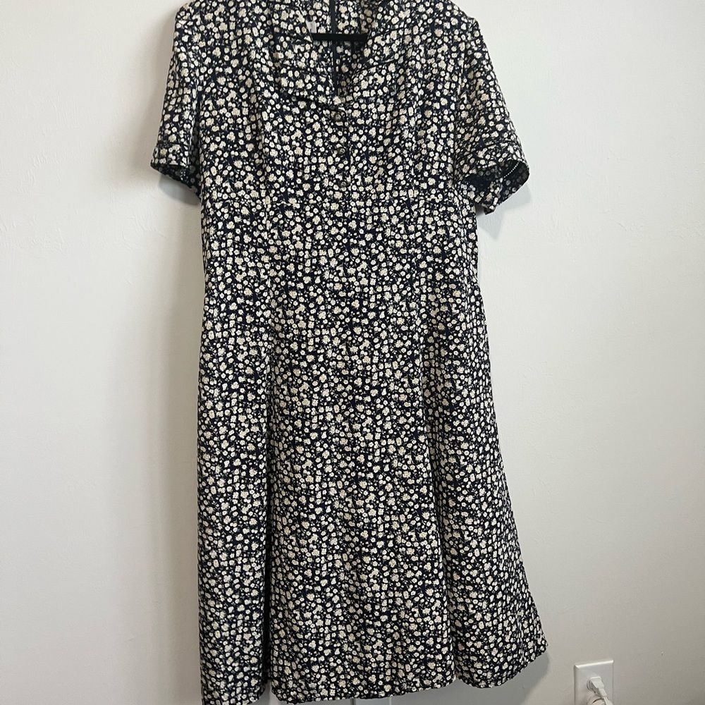 Vintage Leslie Fay Cottage Core floral prairie dress